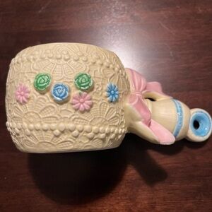 Vintage Baby Rattle Shaped Bowl or Planter.